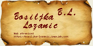 Bosiljka Lozanić vizit kartica